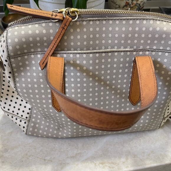 Fossil handbag gray and white dotted canvas - Picture 5 of 12